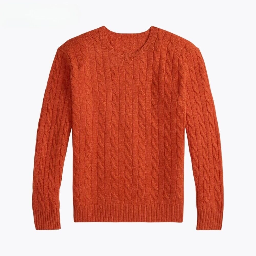 Cable Knit-Sweater in Wool-Cashmere